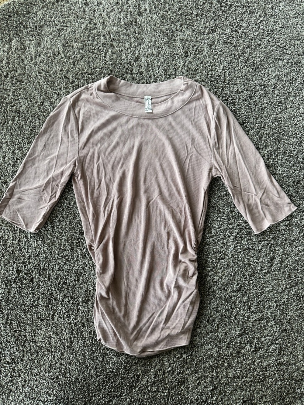 Intimately by Free People Women’s Lightweight Ribbed Elbow-Sleeve Top Taupe XS